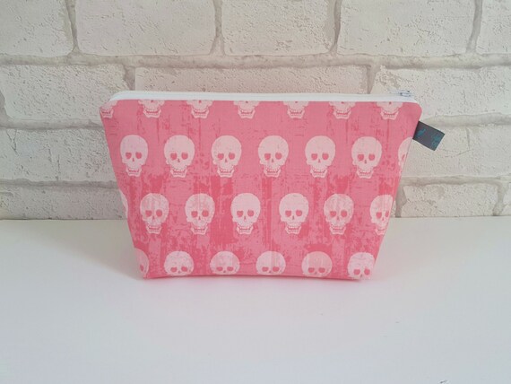 Pink Skull Makeup Bag / Wash Bag