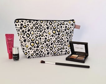 Metallic Animal Print Cosmetic Bag / Makeup Bag / Wet Bag