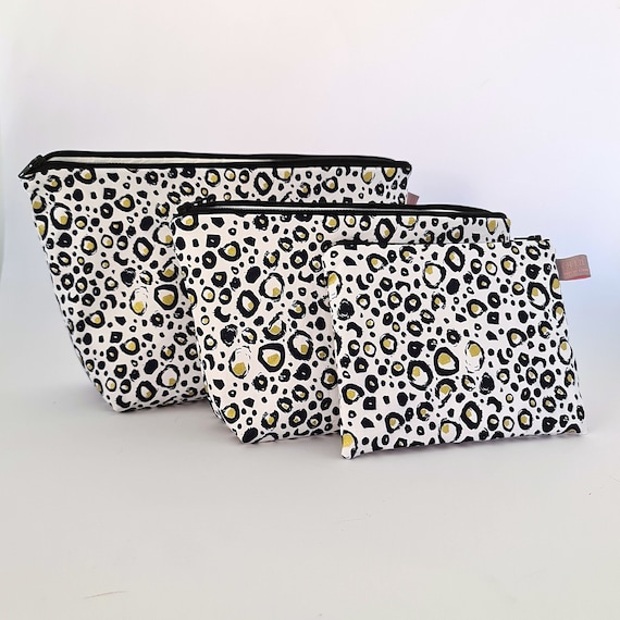 Metallic Animal Print Makeup Bag: Waterproof Cosmetic Bag