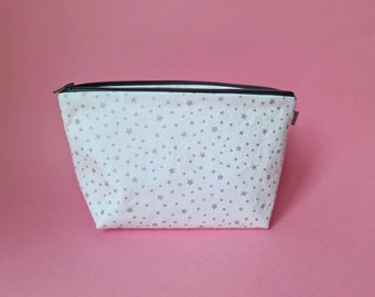 Metallic Silver Star Makeup Bag / Wash Bag / Cosmetic Bag