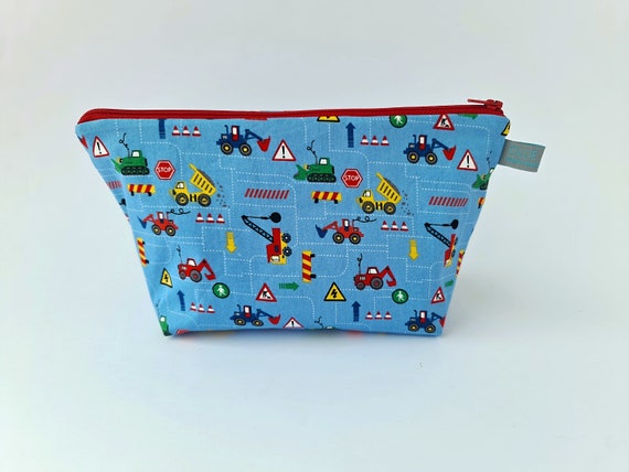 Digger & Construction Vehicles Wash Bag  / Toiletry Bag