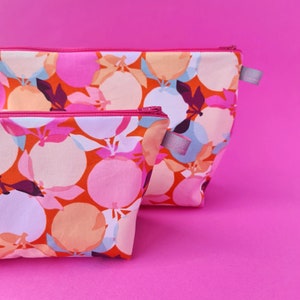 Clementine pattern fruity ladies toiletry bag waterproof cosmetics bag travel makeup bag wet bag nappy pouch image 5