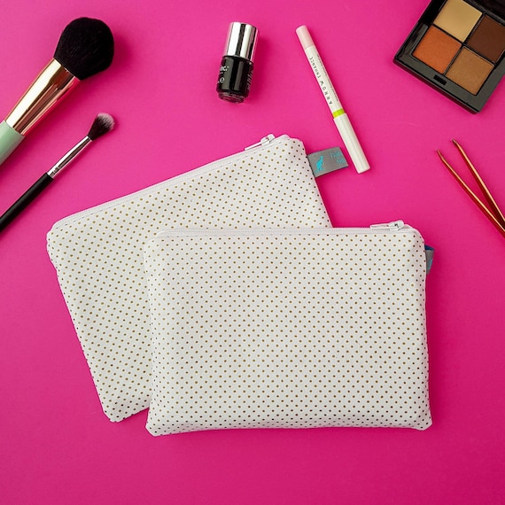 Metallic Gold Dots Cosmetic Pouch