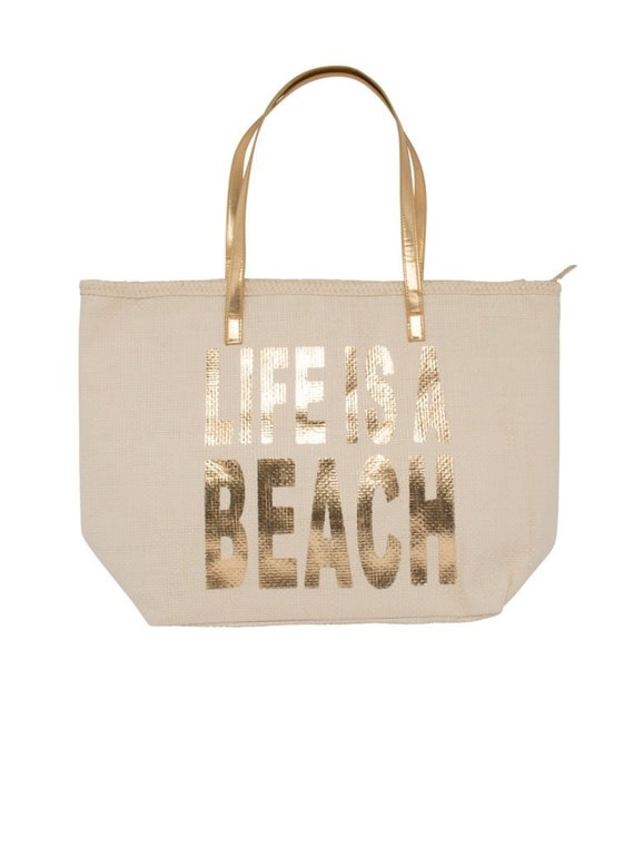 Woven Beach Bag - Life is a beach