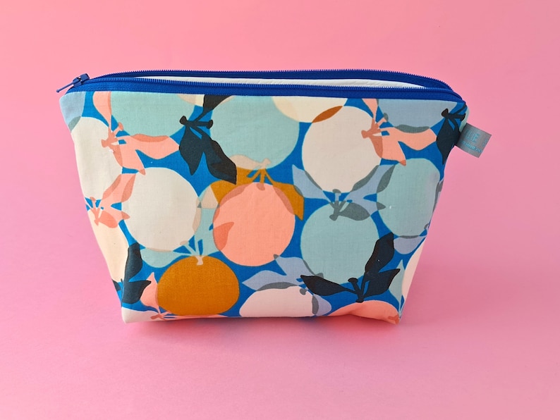 Clementine pattern fruity ladies toiletry bag waterproof cosmetics bag travel makeup bag wet bag nappy pouch image 3
