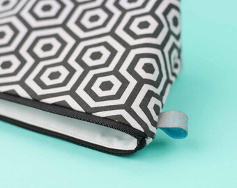 Hexagon print Mini Makeup Bag / Cosmetic Bag