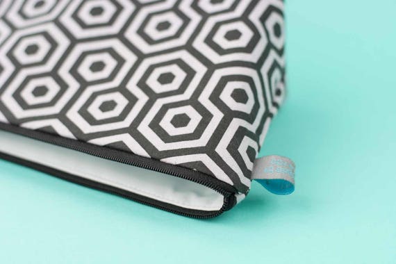 Hexagon print Mini Makeup Bag / Cosmetic Bag