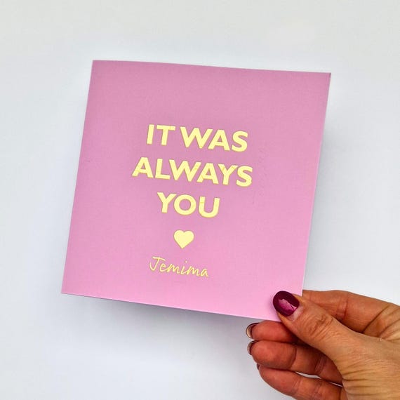 It Was Always You Pink & Gold Foil Personalised Valentine's Day card