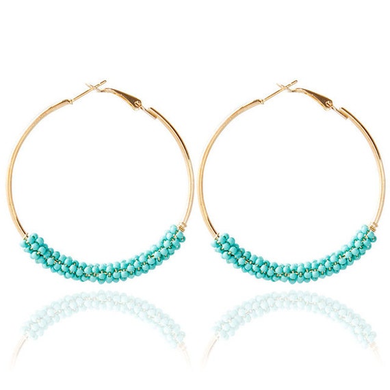 Beaded Hoop Earrings