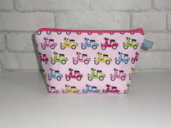 Pink Scooter Waterproof Wet Bag Cosmetic Makeup Organizer Case pouch