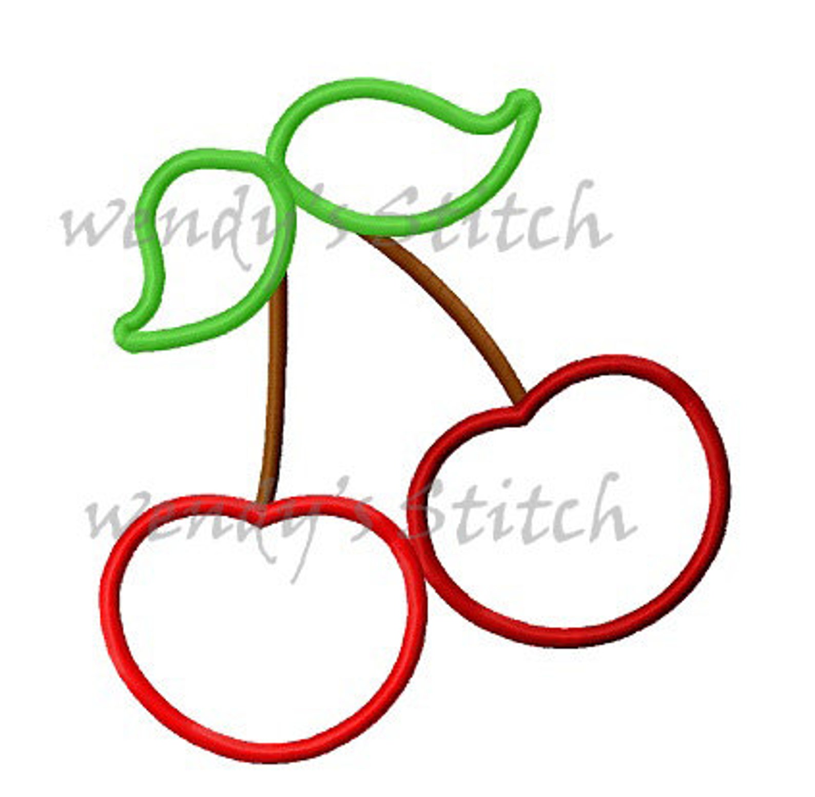 Cherry Applique Machine Embroidery Design Digital Pattern Etsy