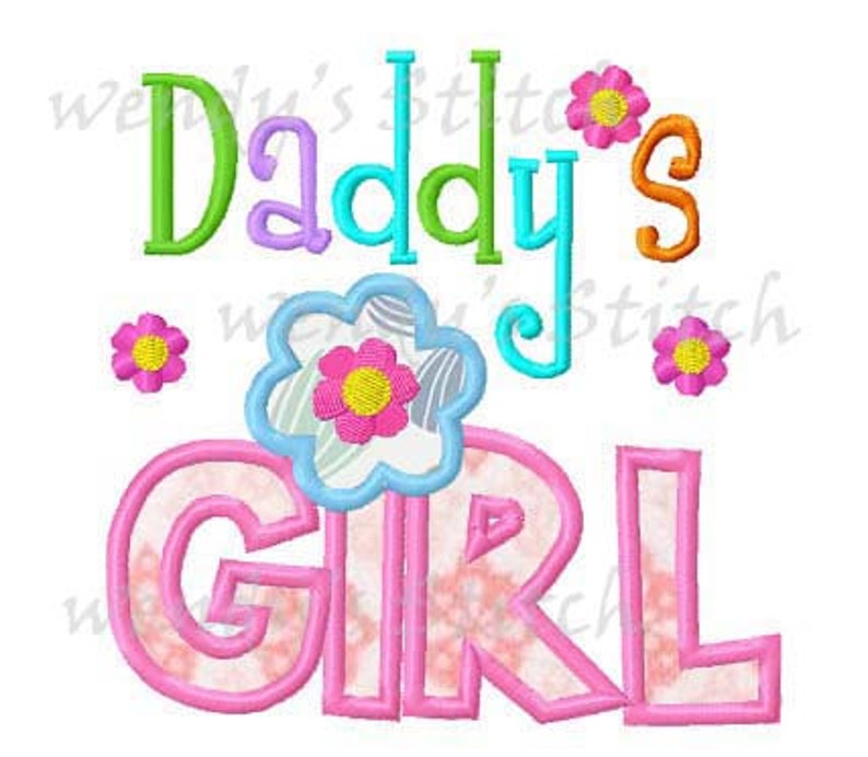 Daddys girl applique machine jessecmault design digital  etsy