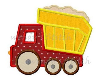Dump truck construction machine embroidery design digital pattern