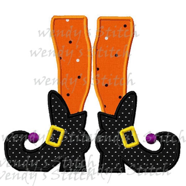 Instant download Halloween witch boots applique machine embroidery design