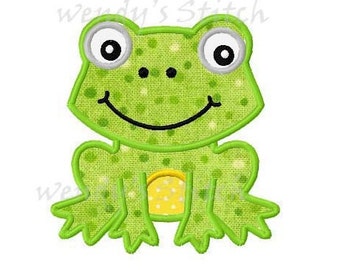 Frog applique #2 machine embroidery design digital pattern instant download