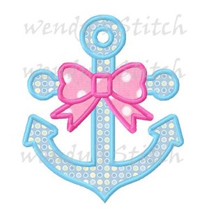 Anker mit Bogen Applique Maschine Stickerei digital-Entwurfsmuster instant download