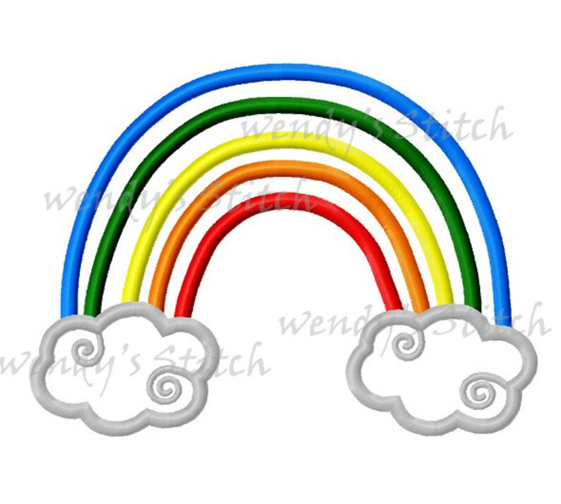 Rainbow Appique Machine Embroidery Design Digital Pattern - Etsy
