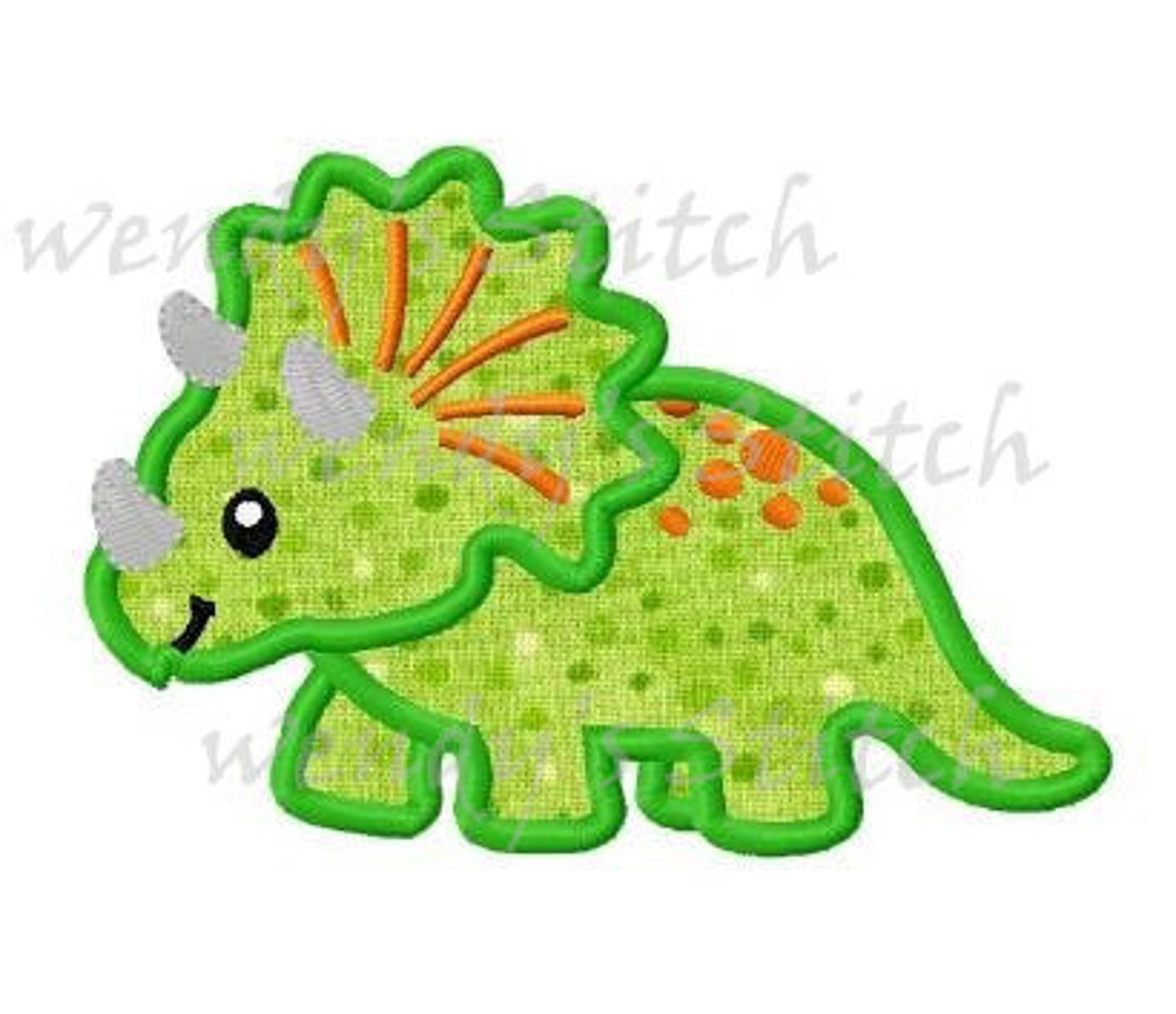 Dinosaur Applique Machine Embroidery Design Digital Pattern Etsy