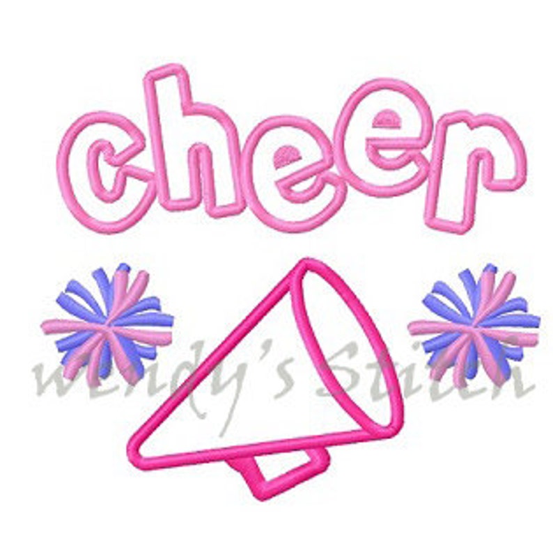 Cheer Cheerleader Pom Pom Applique Machine Embroidery Design Etsy