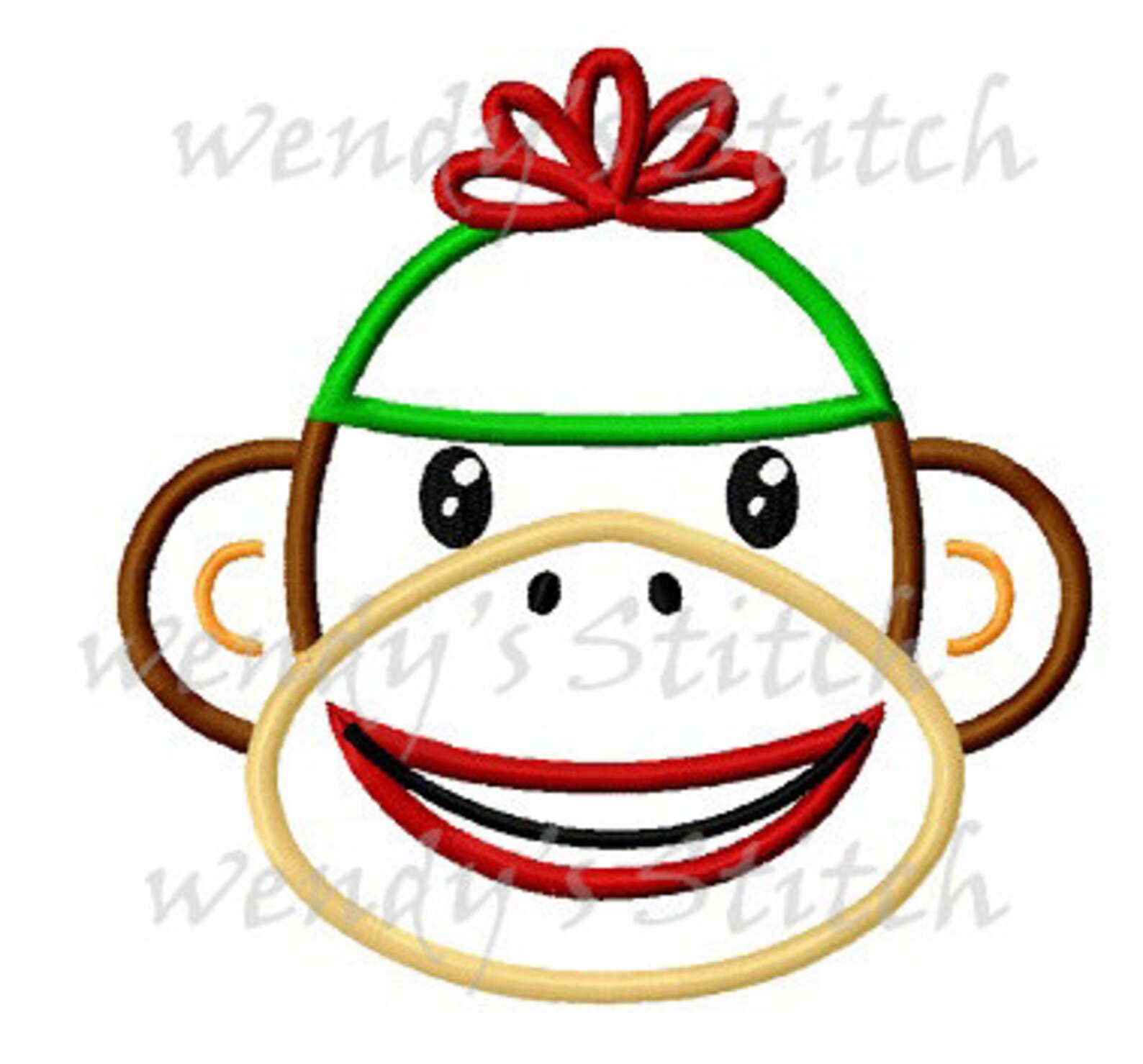 Sock Monkey Applique Machine Embroidery Design Instant Download Etsy