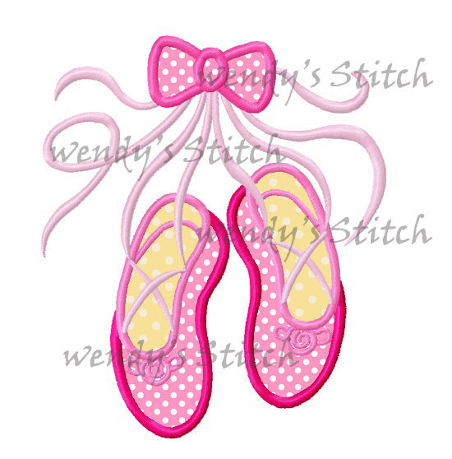 ballerina ballet shoes slippers machine embroidery design digital applique