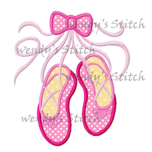 Ballerina Ballett Schuhe Hausschuhe Maschine Stickerei Design digital applique