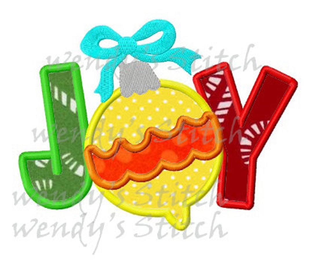 Christmas Ornament Joy Applique Machine Embroidery Design Etsy