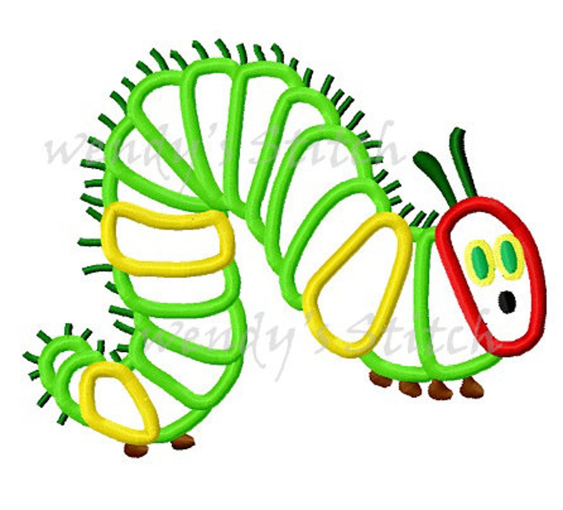 Caterpillar applique machine embroidery design digital pattern Etsy
