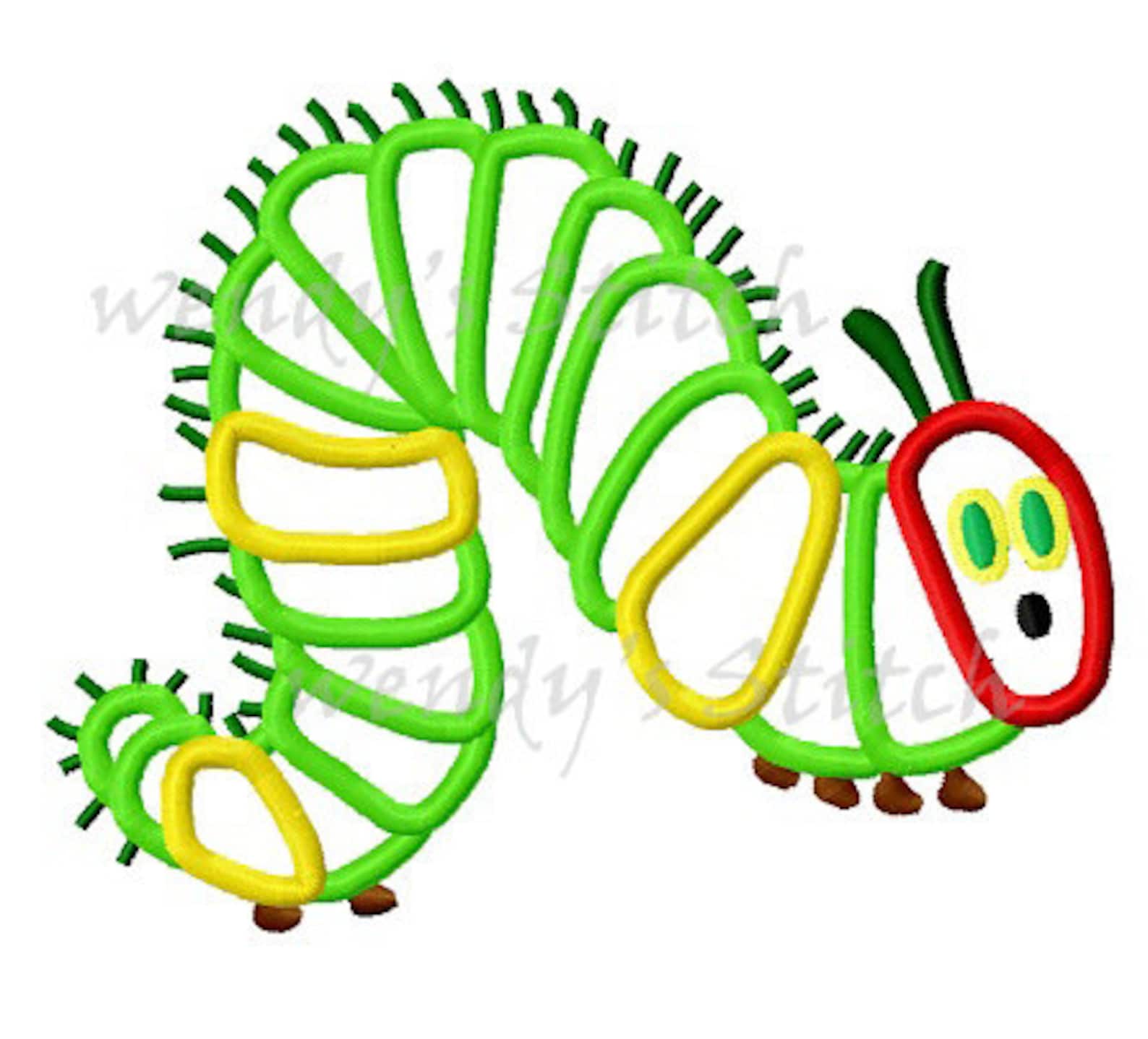 Caterpillar applique machine embroidery design digital pattern Etsy