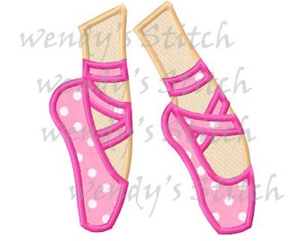 Ballerina shoes ballet applique machine emboridery design digital pattern