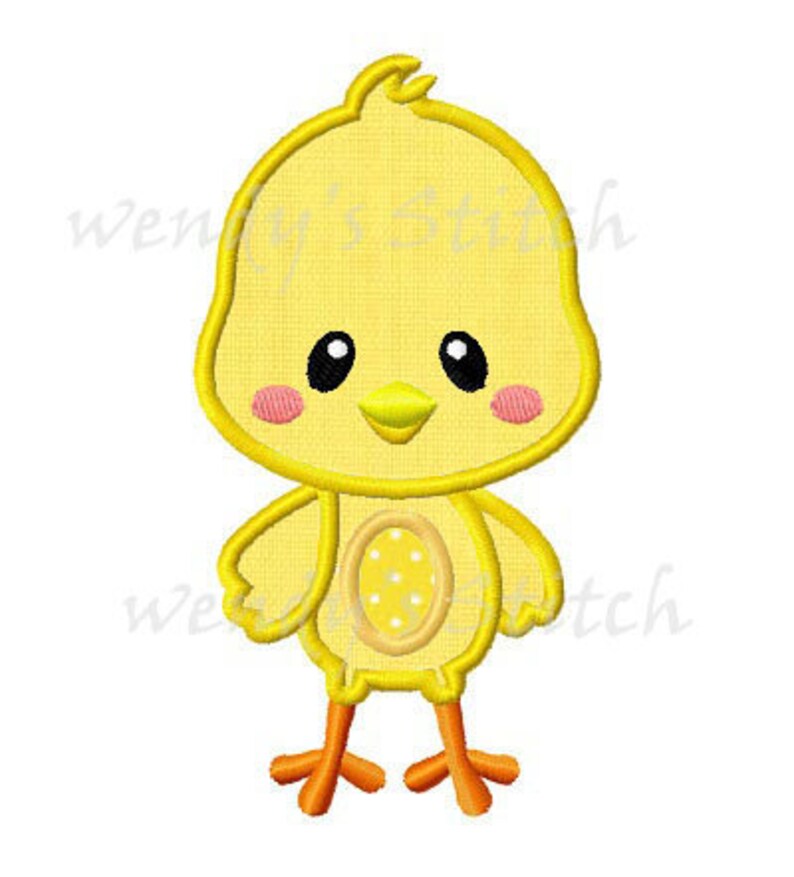 Easter chick applique machine embroidery design digital pattern image 1