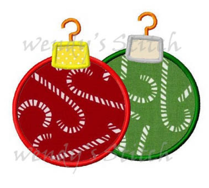 Christmas ornaments applique machine embroidery design digital Etsy