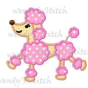 Poodle dog applique machine embroidery design digital pattern