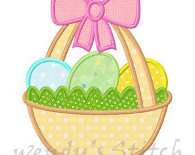 Easter Basket Egg Applique Machine Embroidery Design Digital Pattern - Etsy