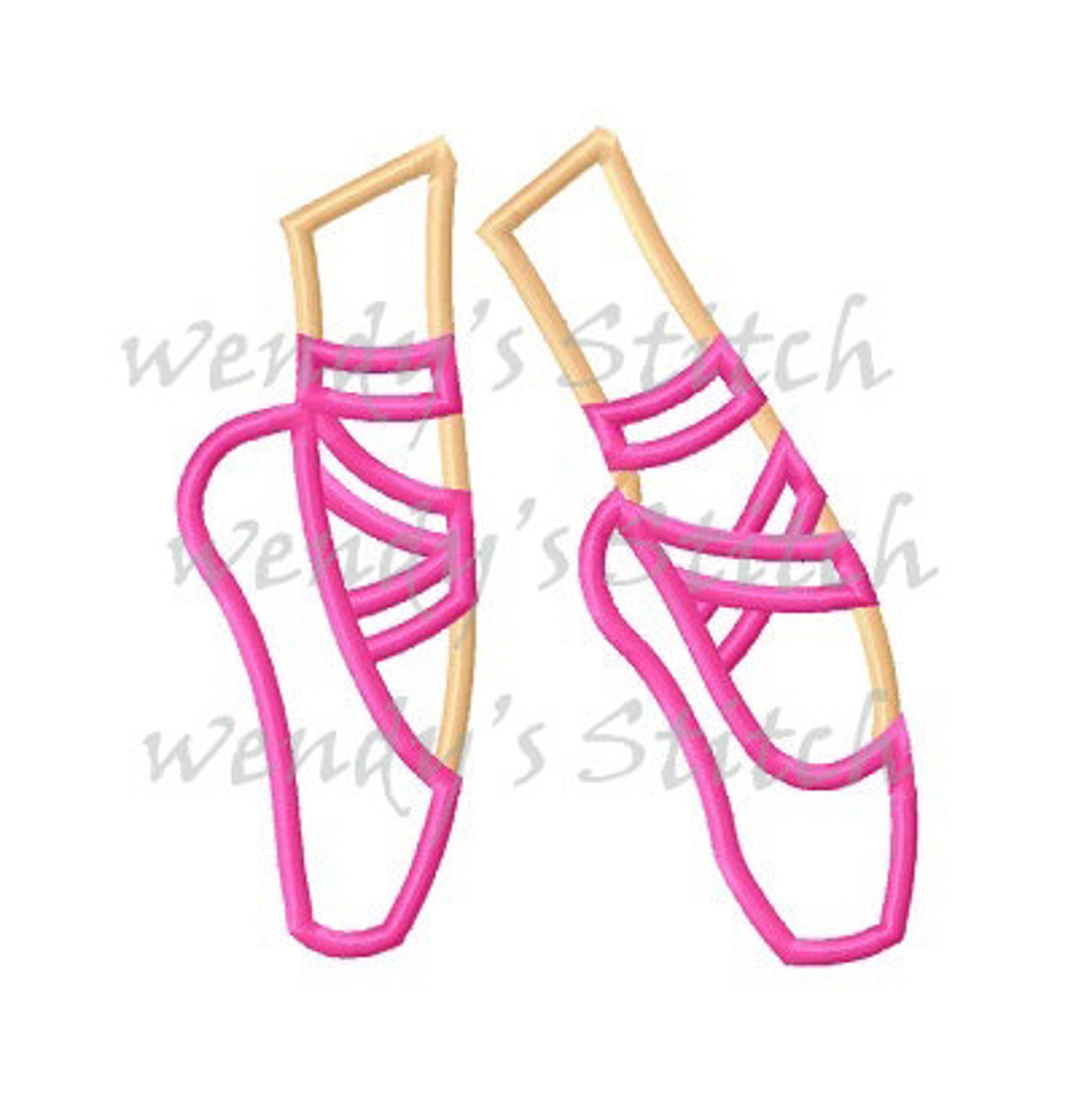 ballerina shoes ballet applique machine emboridery design digital pattern