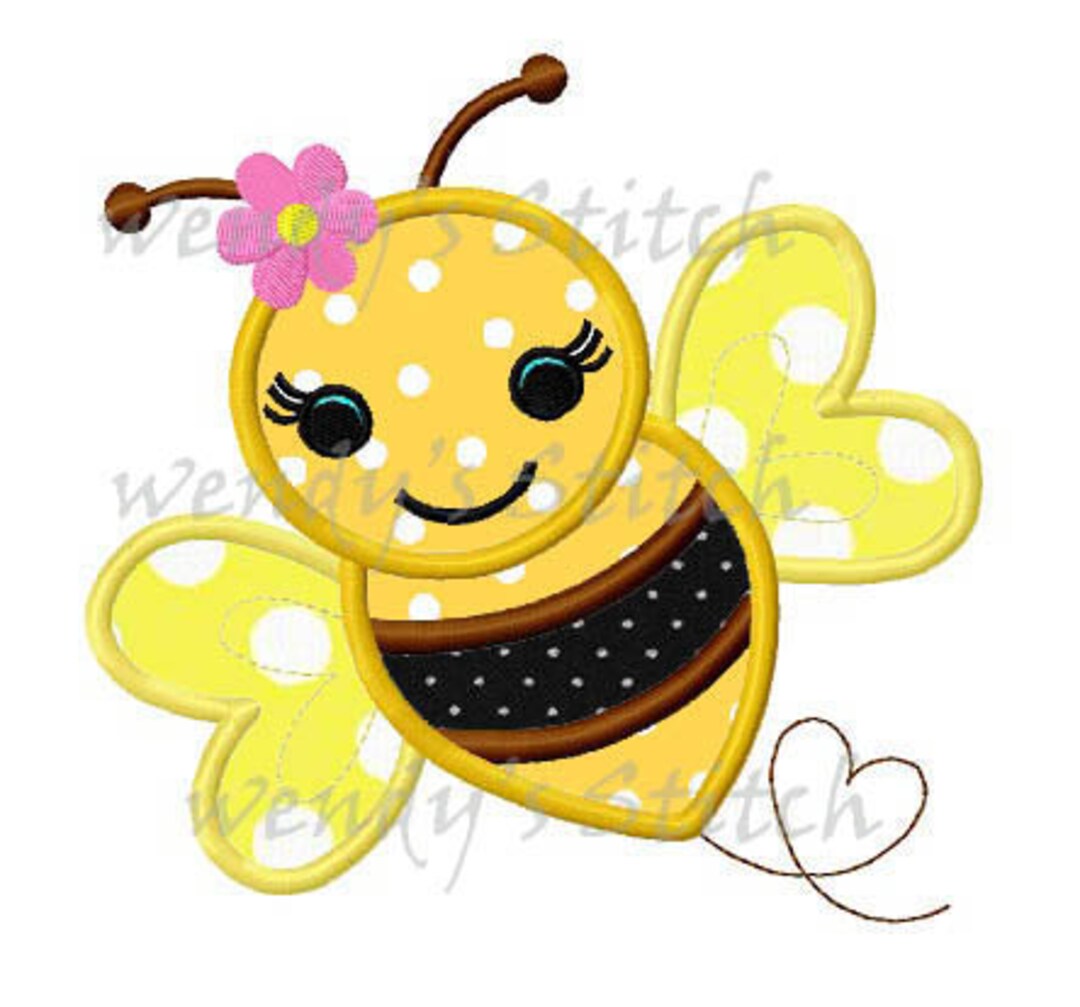 Girl Bumble Bee Applique Machine Embroidery Design Digital Pattern - Etsy