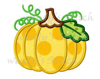 Pumpkin applique machine embroidery design digital pattern