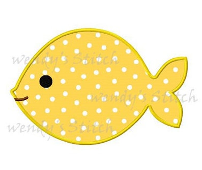 Little Fish Applique Machine Embroidery Design Digital Pattern Etsy
