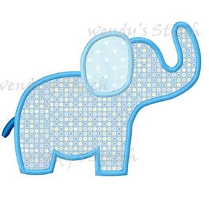 Elephant applique machine embroidery design digital pattern instant download