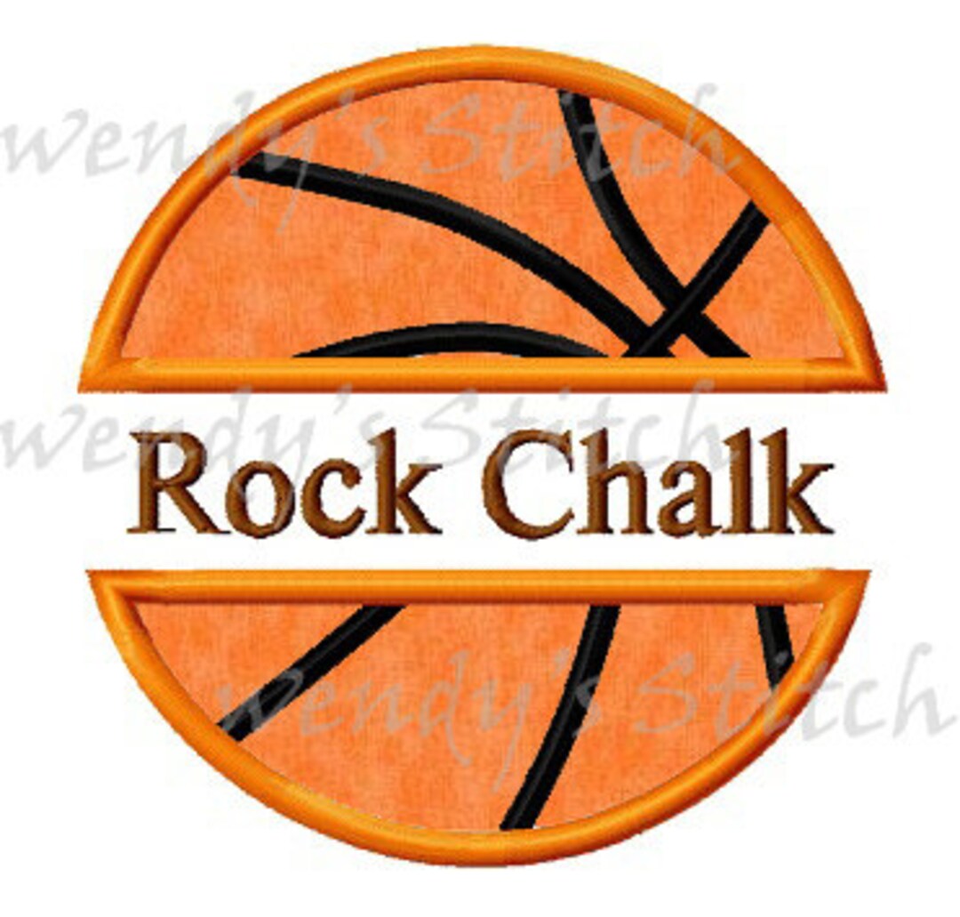Rock Chalk Basketball Applique Machine Embroidery Design Etsy