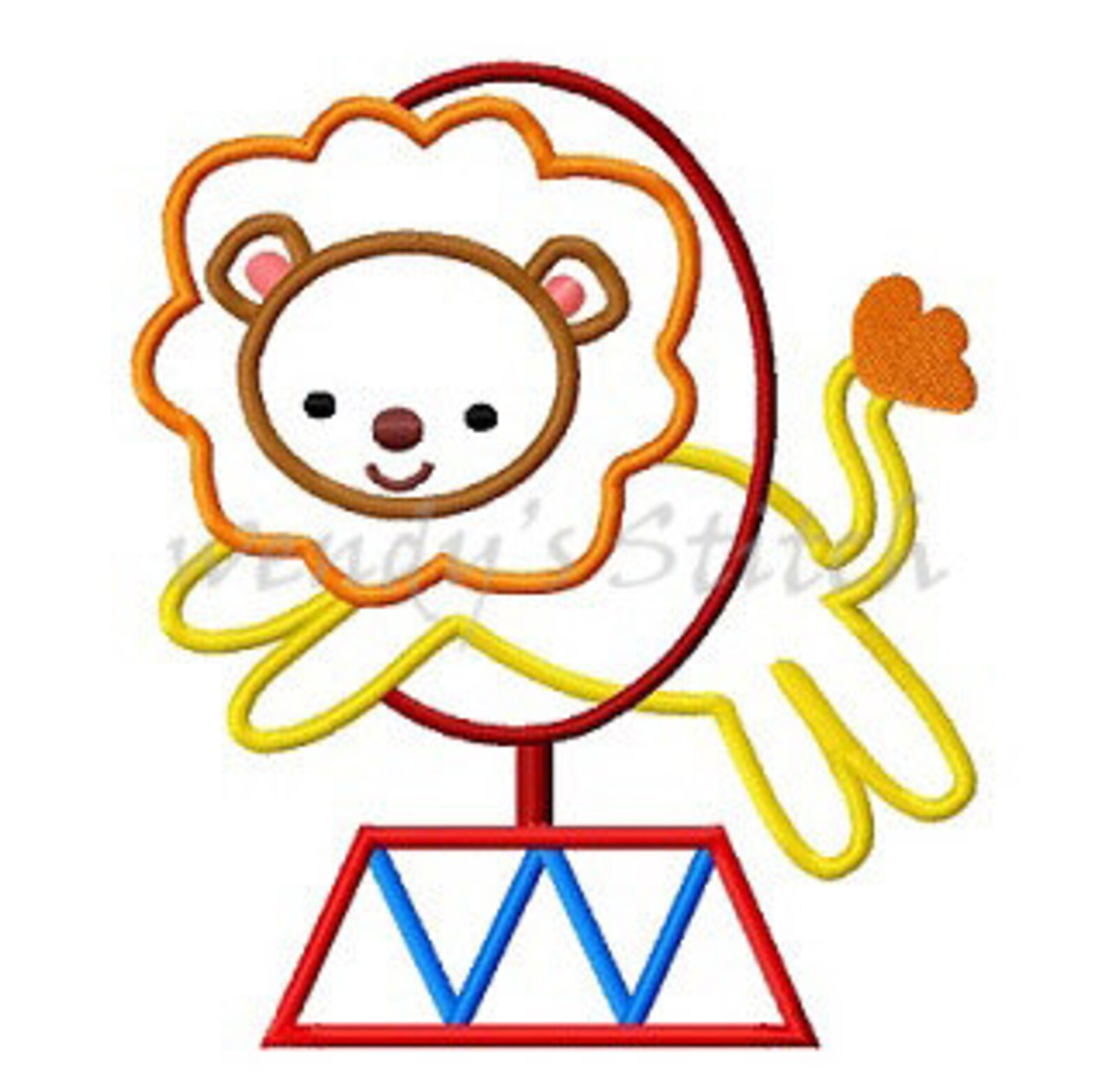 Circus Lion Applique Machine Embroidery Design Digital Pattern - Etsy