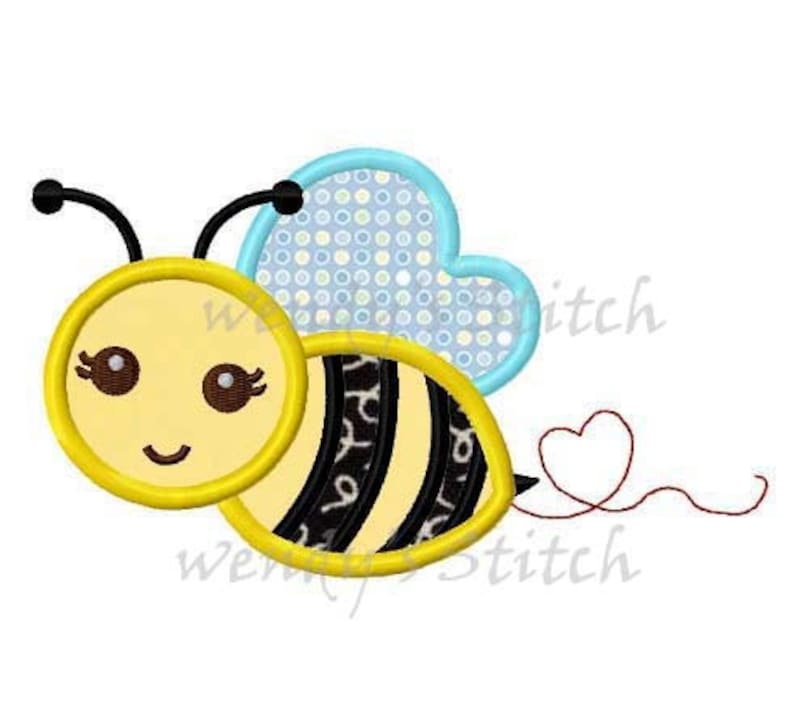 Bumble Bee Applique Machine Embroidery Design Etsy