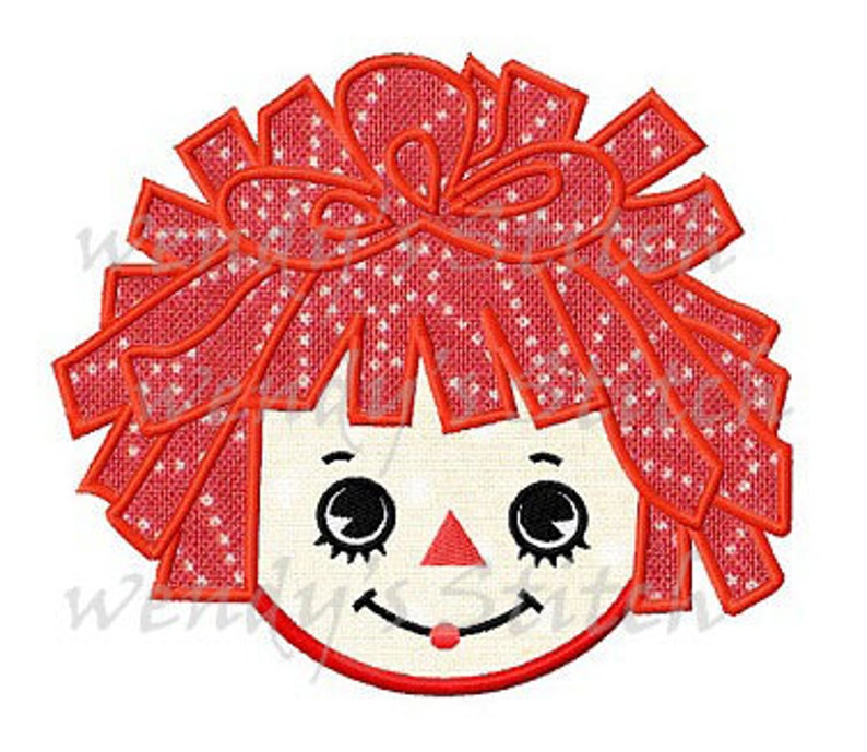 Vintage raggedy ann doll machine embroidery design digtial Etsy