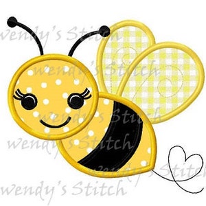 Bumble bee applique machine embroidery digtial design