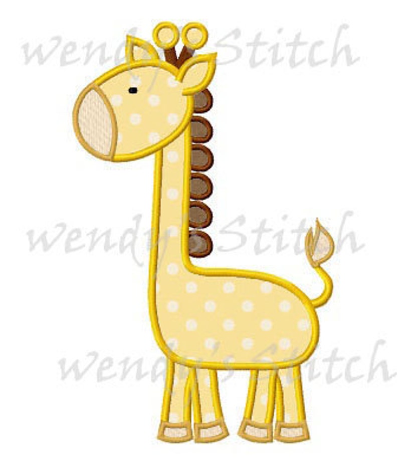Giraffe Applique Machine Embroidery Design Digtial Pattern Etsy