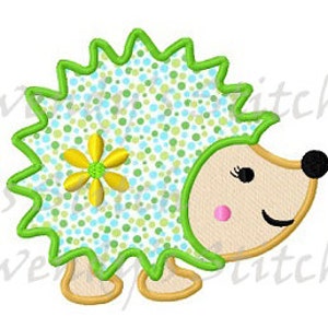 Hedgehog applique machine embroidery design digital pattern