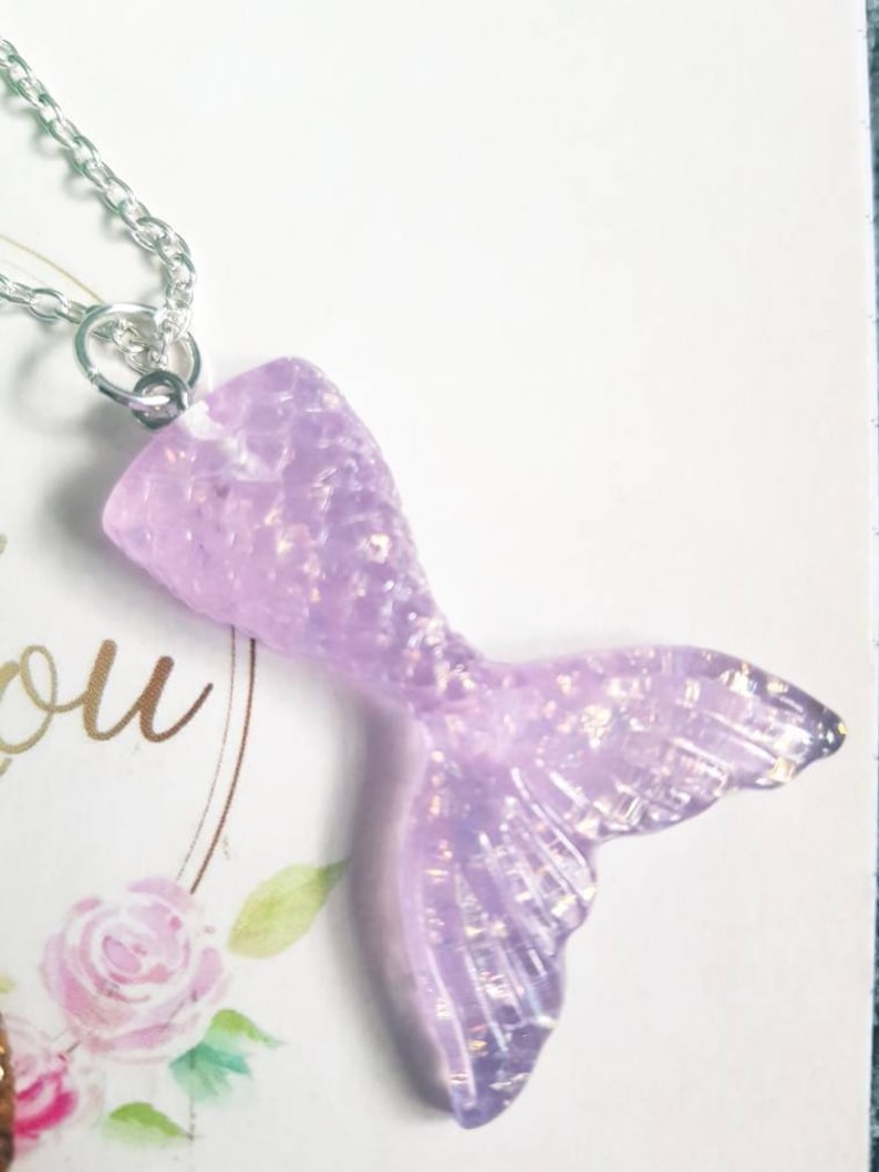 Glitter Mermaid Charm Necklace