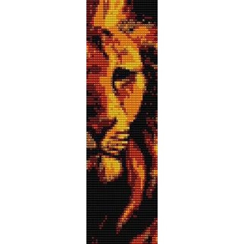 Instant Download Beading Pattern Peyote Stitch Bracelet Lion in Sunset Seed Bead Cuff