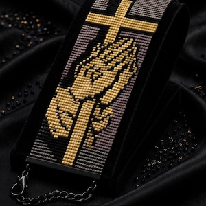 Instant Download Beading Pattern Peyote Stitch Bracelet Praying Hands Seed Bead Cuff