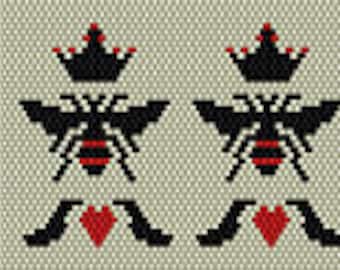 Instant Download Beading Pattern Peyote Stitch Lighter Cover Queen Bee 2 Seed Bead Cuff